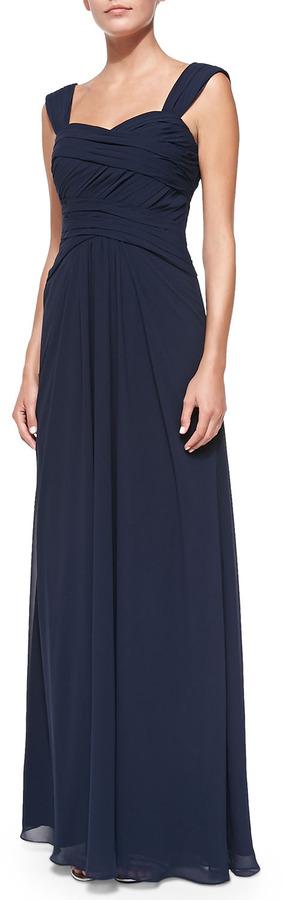 Wedding - ML Monique Lhuillier Sleeveless Ruched Bodice Gown, Electric