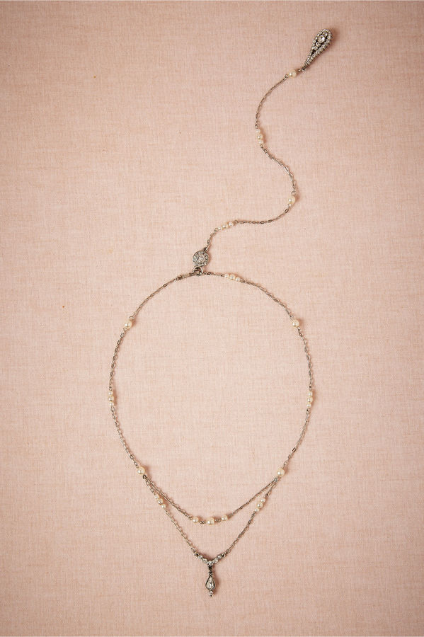 زفاف - Pearly Back Drape Necklace