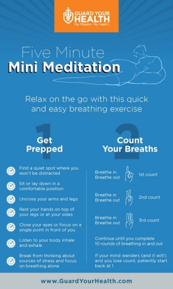 Hochzeit - Five Minute Mini Meditation Infographic