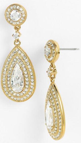 Wedding - Nadri Pear Drop Earrings