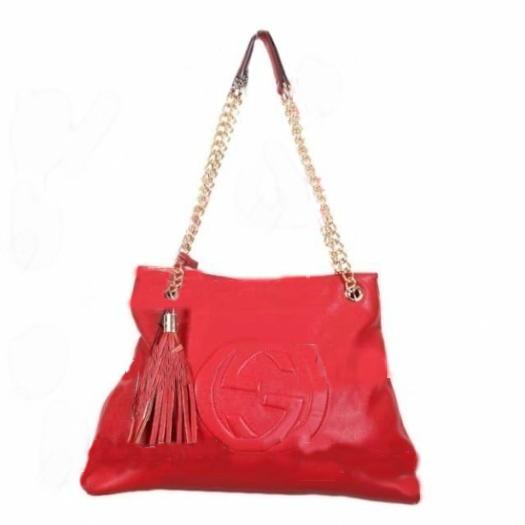 Hochzeit - GUCCI Red Shoulder bag with Chain Straps