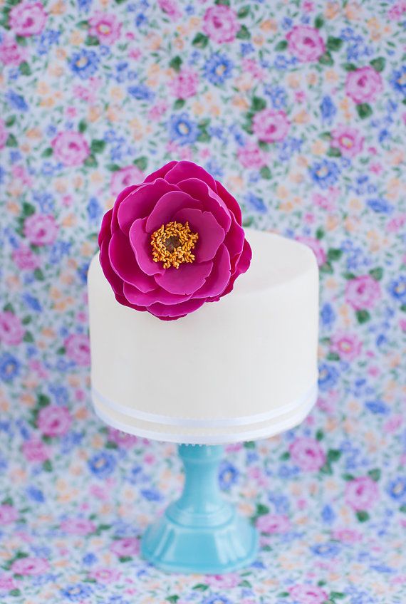 Свадьба - Fuchsia Peony Cake Flower - Made To Order
