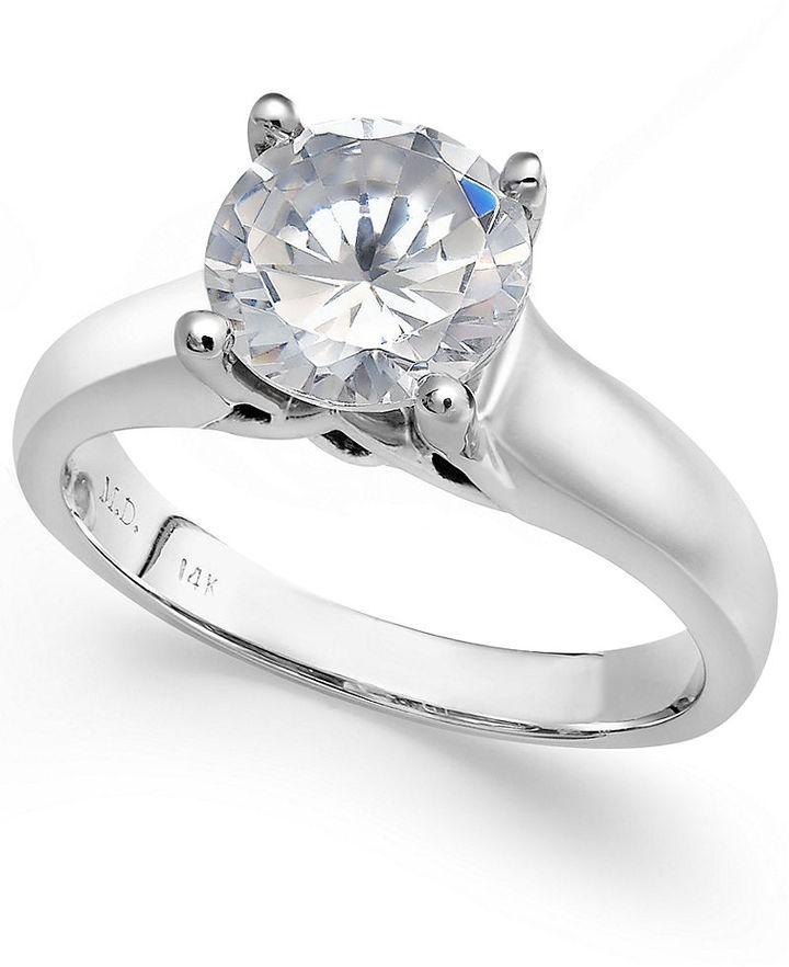 Hochzeit - Solitaire Diamond Engagement Ring in 14k White Gold (2 ct. t.w.)