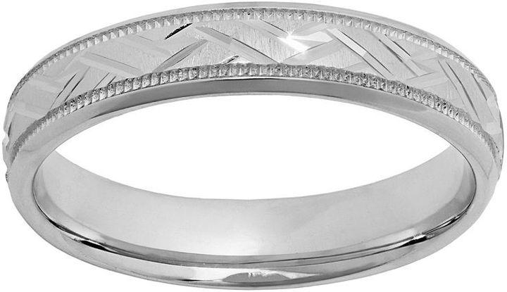Wedding - Sterling silver basket weave wedding ring