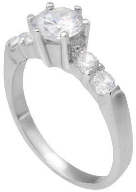 Hochzeit - Tressa Collection Cubic Zirconia Bridal Style Ring in Sterling Silver