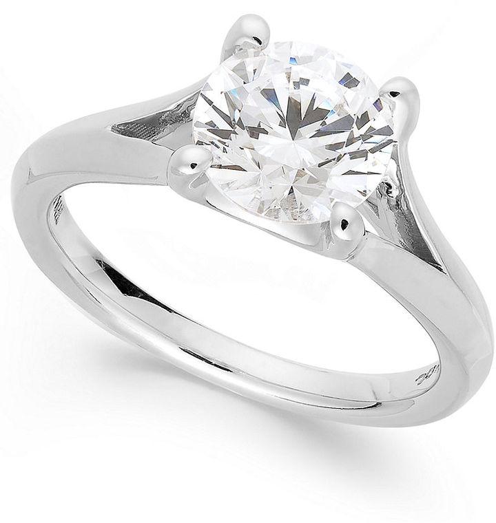 Hochzeit - X3 Diamond Split Shank Ring in 18 White Gold (2 ct. t.w.)