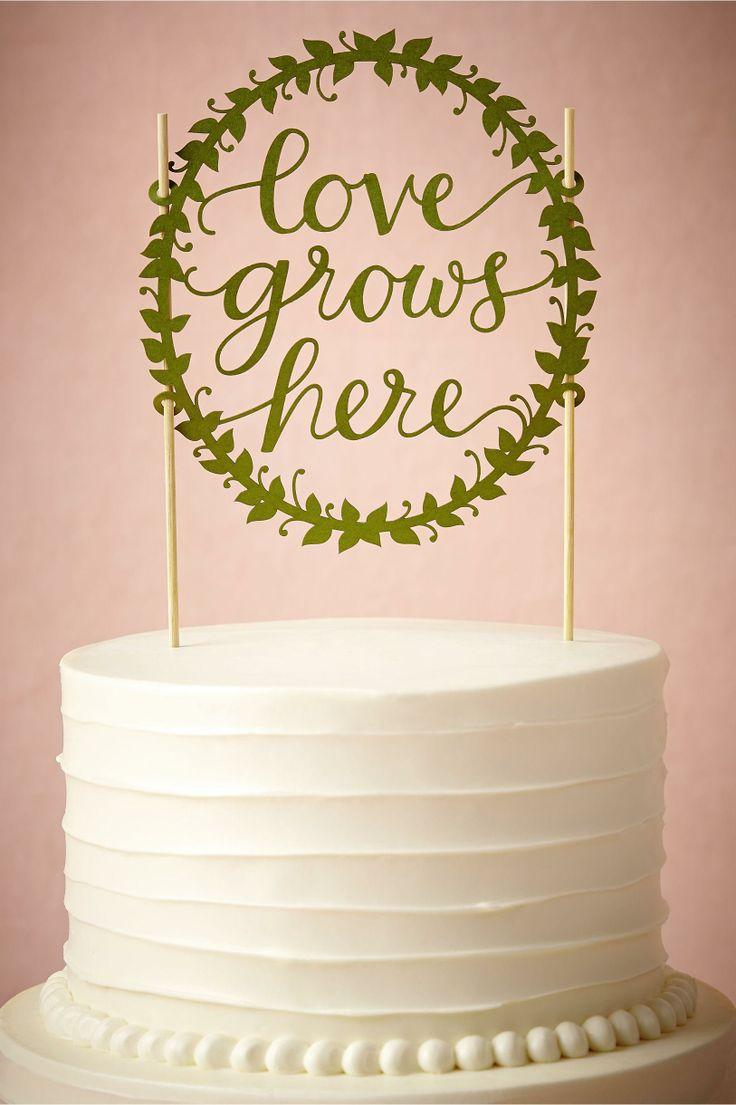 Свадьба - Love Grows Here Cake Topper