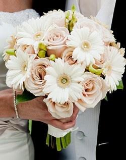 Wedding - Gerber Daisy And Rose Bouquet.