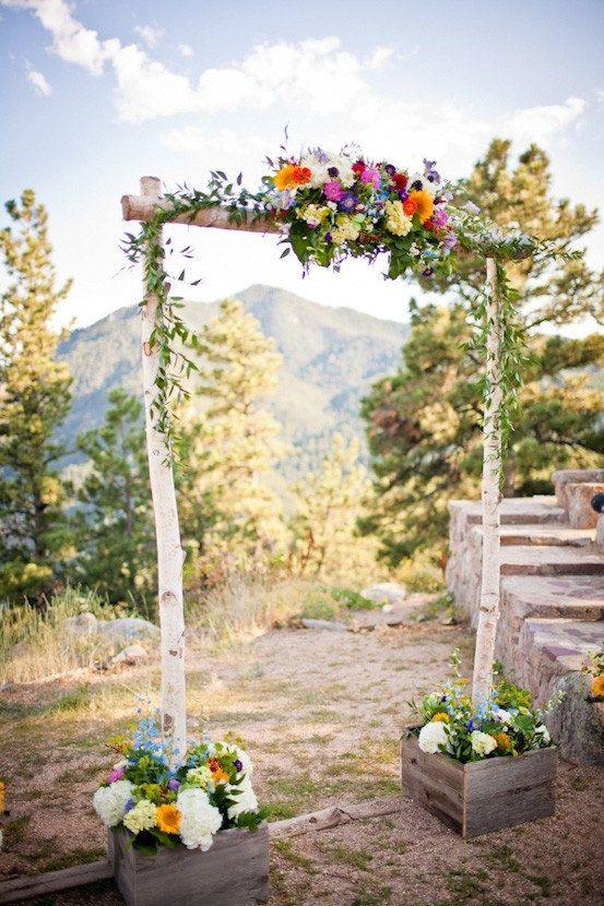Wedding - Three Piece Wedding Arch - Chuppa /Birch Poles