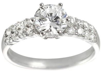 زفاف - Tressa Collection Sterling Silver Round Cut Bridal Cubic Zirconia Ring - Silver