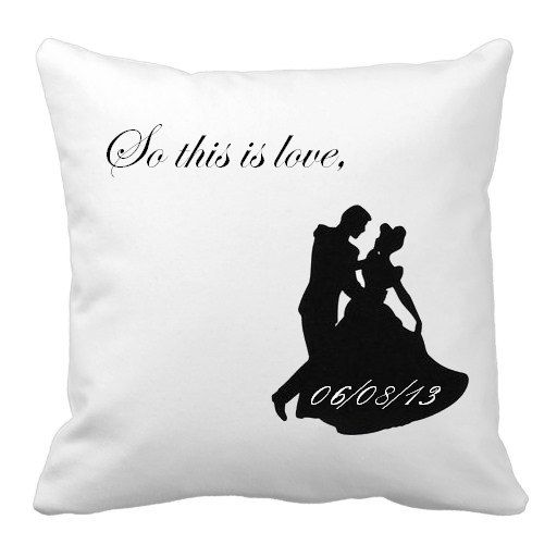 Hochzeit - Cinderella Wedding Date 12x12 Pillow