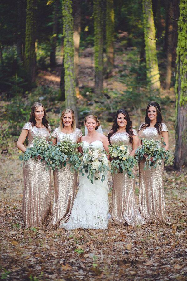 زفاف - Rose Gold Bridesmaids Dresses: A Unique Bridal Party Look