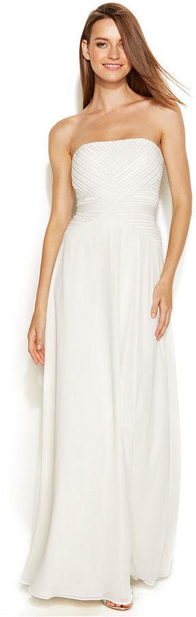 Hochzeit - Calvin Klein Strapless Pleated Bridal Gown