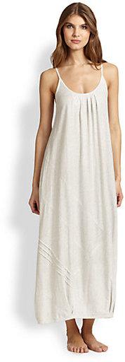 Wedding - Donna Karan Asymmetrical Pintucked Cotton Jersey Gown