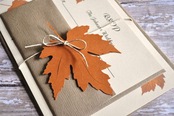 Hochzeit - Fall Autumn Wedding Invitations Fall Wedding Invites