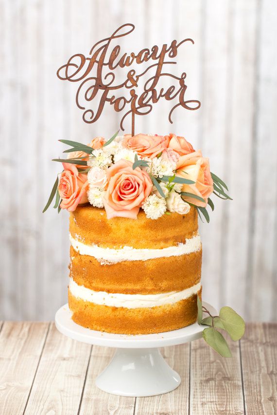 Wedding - Wedding Cake Topper - Always And Forever - Mahogany