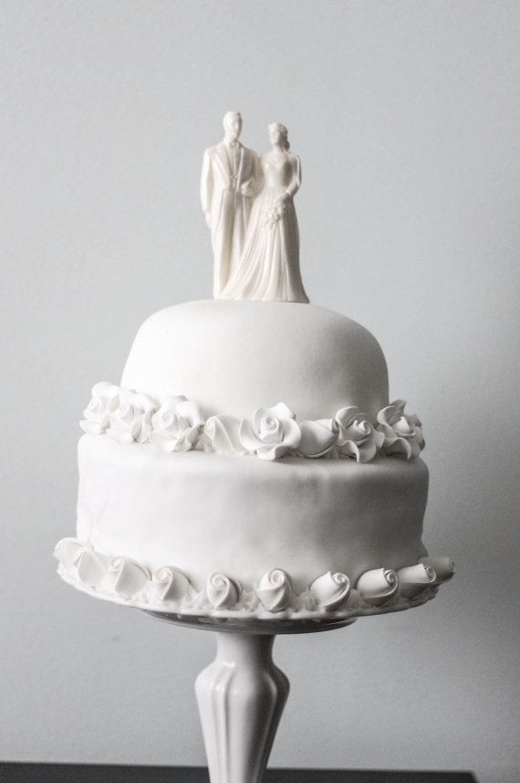 Mariage - 1960's Classic Bride & Groom Chocolate Topper