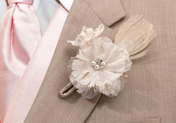 Mariage - Lillian Rose Burlap Vintage Themed Groom And Groomsmen Boutonniere