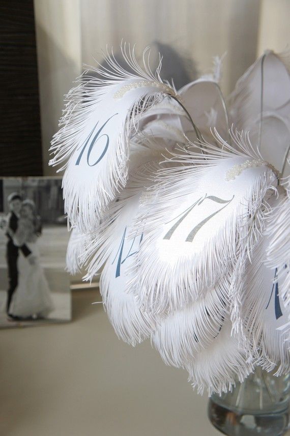 Wedding - Wedding Table Numbers In ROYAL Blue (text) FEATHERs For Flower Arrangement