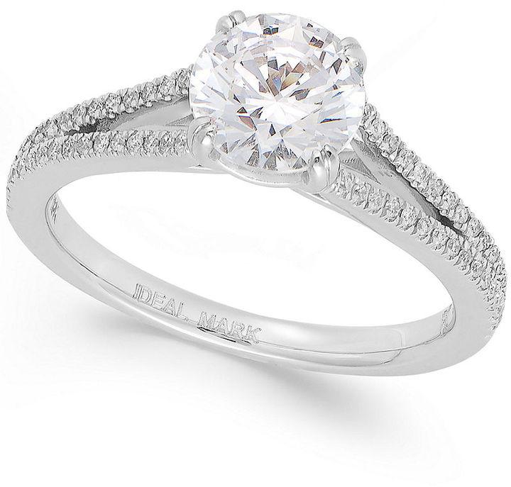 Wedding - Diamond Split Band Engagement Ring in Platinum (1-3/4 ct. t.w.)