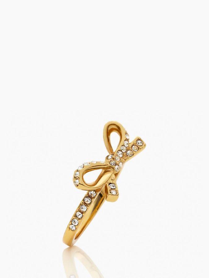Mariage - Skinny mini pave bow ring