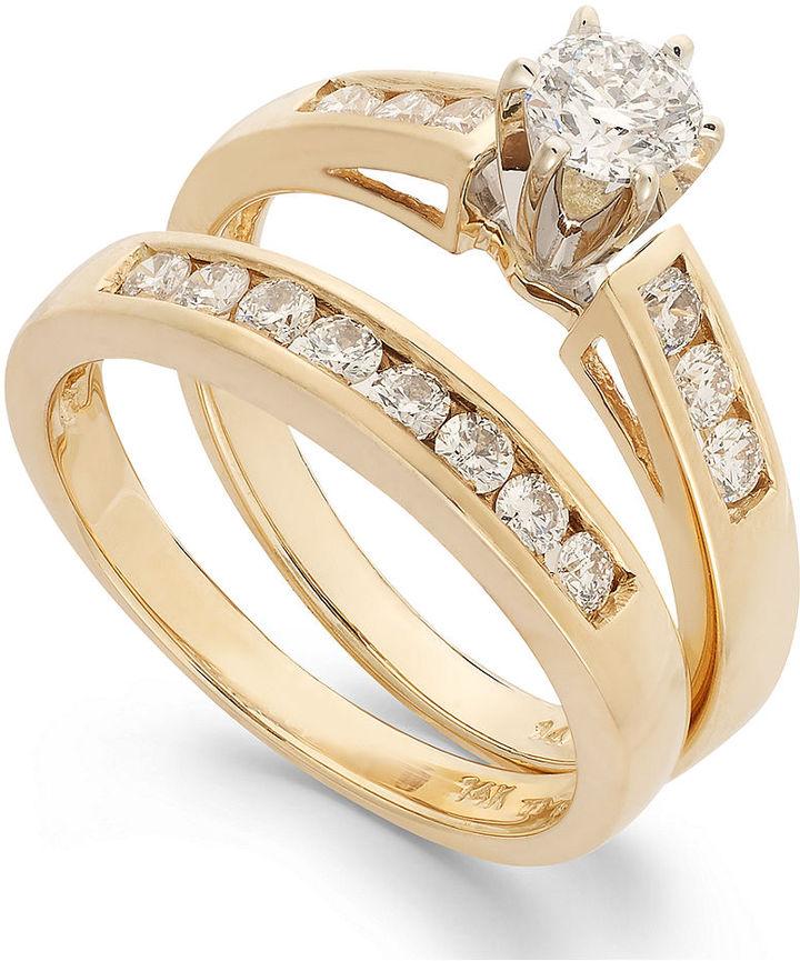 Hochzeit - Diamond Bridal Set in 14k Gold (9/10 ct. t.w.)