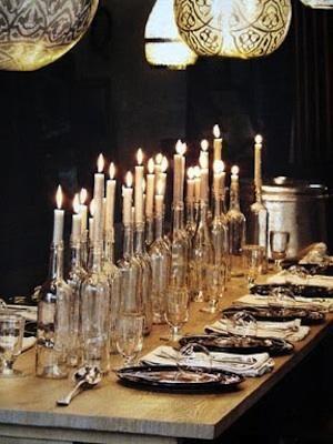 Wedding - DIY: Clear Wine Bottles As Candle Holders By