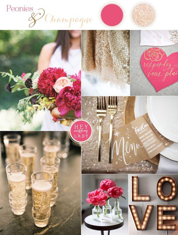 Mariage - Peonies And Champagne Wedding Inspiration And The New Hey Wedding Lady!