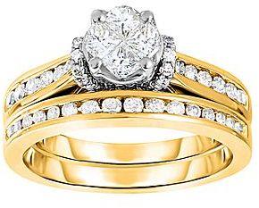 Hochzeit - FINE JEWELRY Harmony Eternally in Love 1 CT. T.W. Diamond 14K Yellow Gold Bridal Set