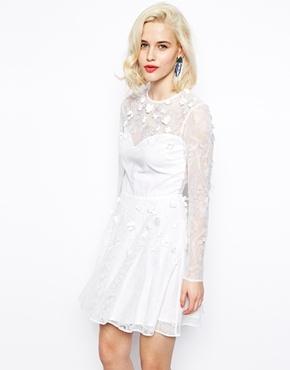 Hochzeit - ASOS Lace Floral Embellished Skater Dress