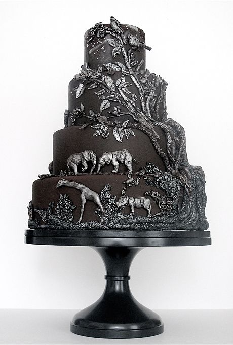 Mariage - Dark Colored Wedding Cake Ideas