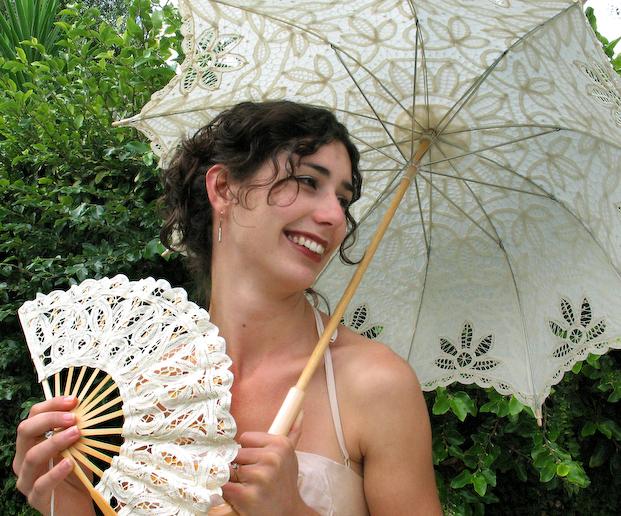 زفاف - Free Shipping Lace Fan And  Wedding Umbrella Lace Parasols