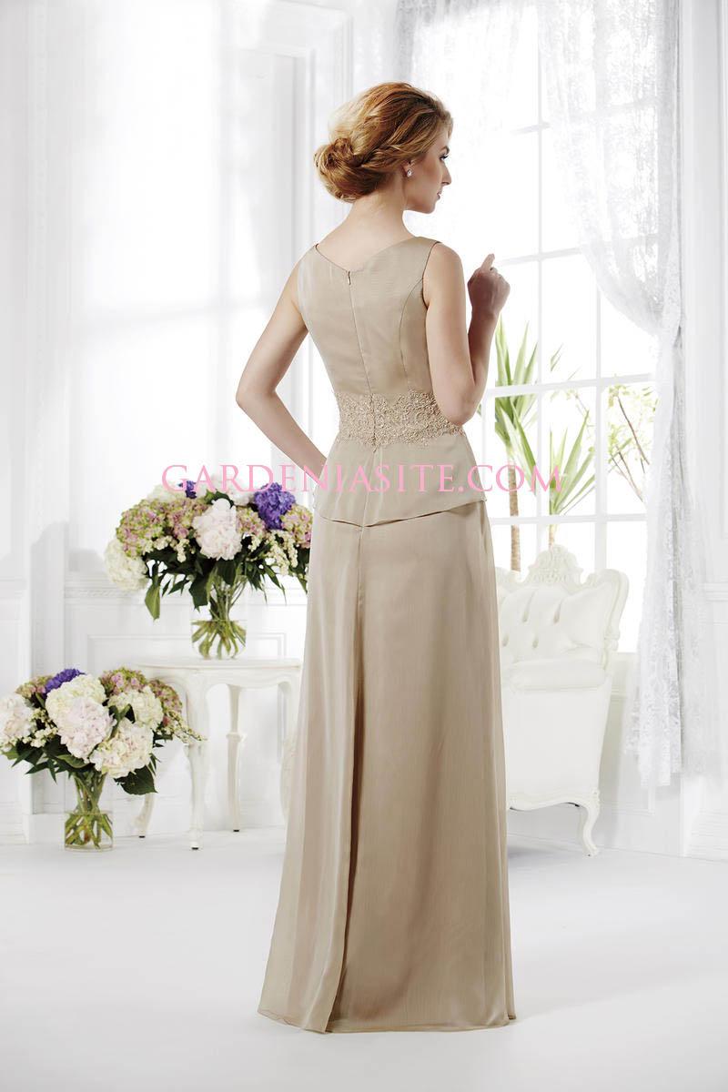 Mariage - A Line V-neck Floor Length Criss Cross Appliques Beading Ruffles Tulle Mother of the Bride Dress 2014