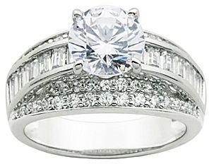 Свадьба - FINE JEWELRY DiamonArt Cubic Zirconia Sterling Silver Bridal Ring