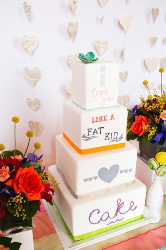 Wedding - Cake Table Ideas In Bright And Bold Colors