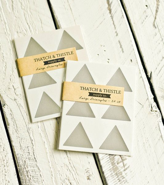 Hochzeit - Large Triangle Stickers In Metallic Silver – 1-1/2 Inch