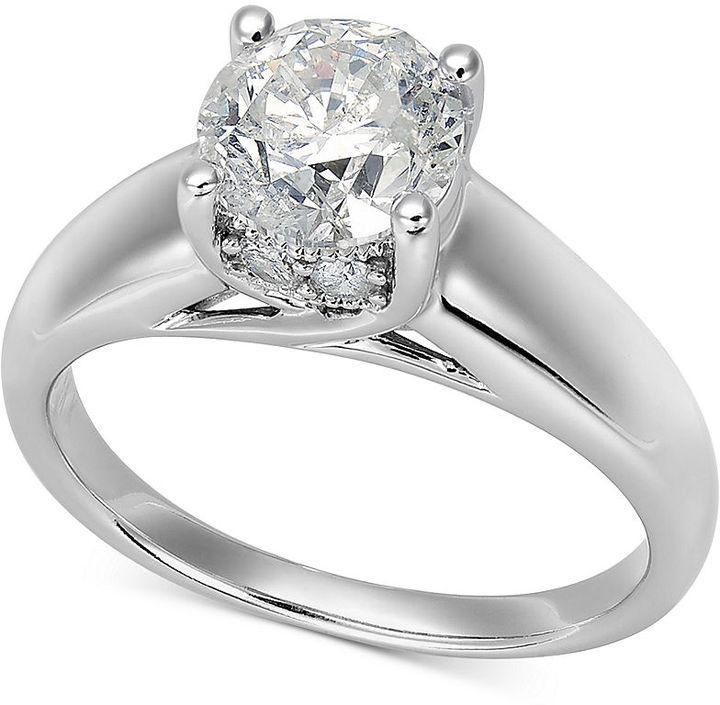 زفاف - Diamond Solitaire Engagement Ring in 14k White Gold (1-1/2 ct. t.w.)