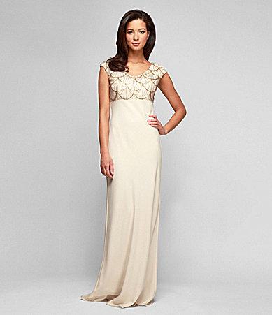 Wedding - Alex Evenings Sequined-Bodice Gown