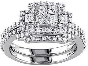 Hochzeit - FINE JEWELRY 1 1/5 CT. T.W. Diamond 14K White Gold Bridal Ring Set