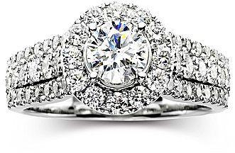 Hochzeit - FINE JEWELRY Modern Bride Signature 1 CT. T.W. White & Color-Enhanced Blue Diamond Ring