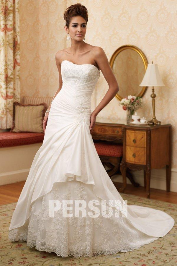 زفاف - Taffeta Sweetheart Royal Train Lace Wedding Dress