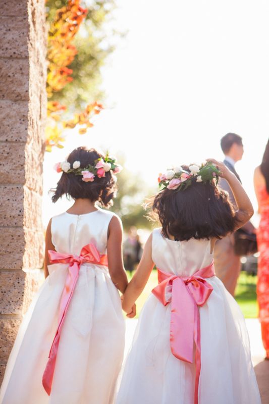 Wedding - Pink Hair Wreaths For Flower Girls