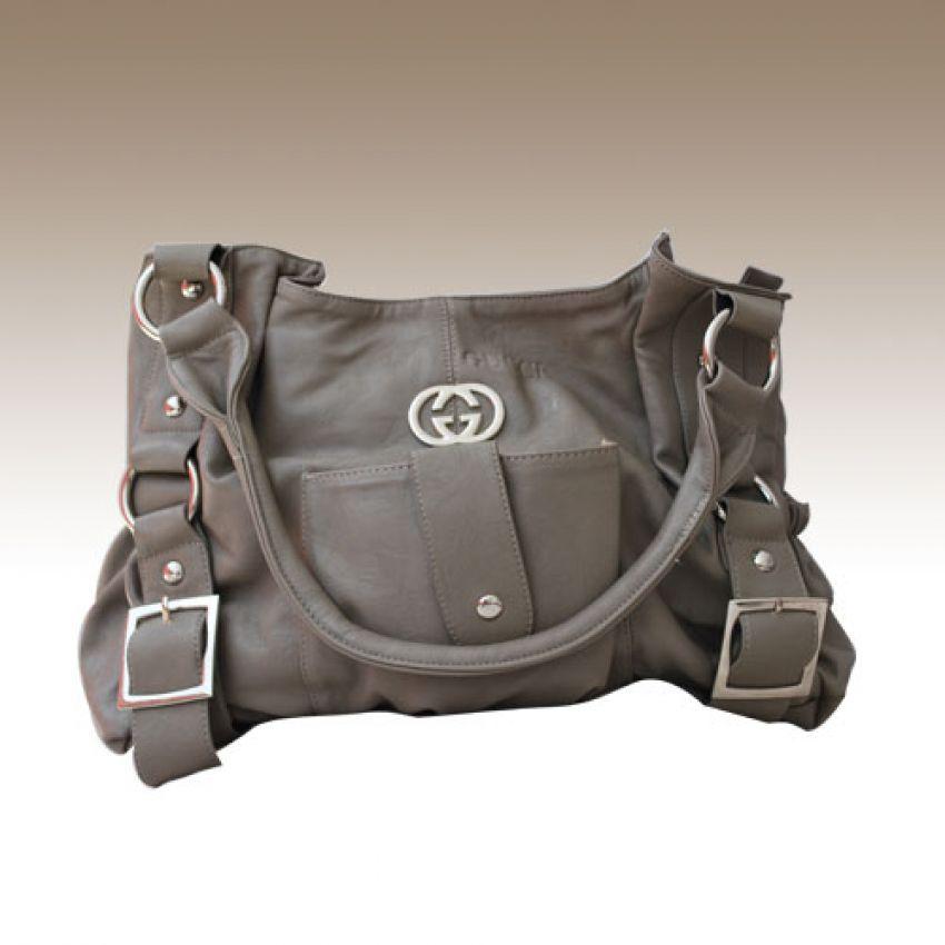 زفاف - GUCCI GG Grey Ladies Shoulder bag with Soft Handles