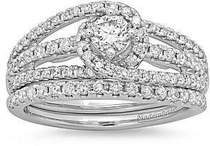 Mariage - FINE JEWELRY Modern Bride Signature 1 CT. T.W. Diamond 14K White Gold Bridal Ring Set