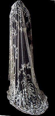 Hochzeit - Antique Brussels Lace Handmade Belgian Lierre Lace Wedding Veil Heirloom