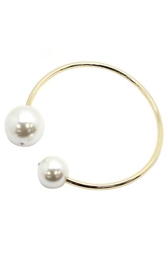 Hochzeit - Dual Pearl Cuf Necklace- Gold