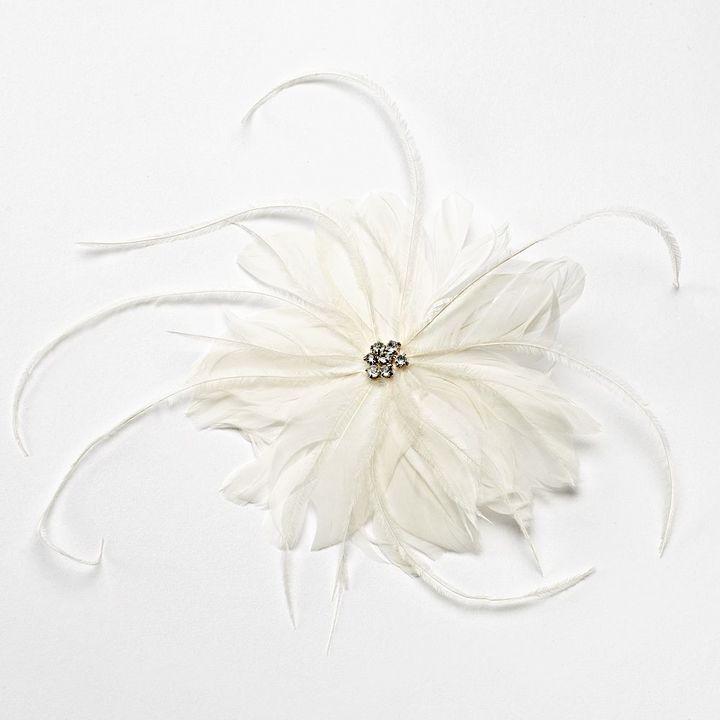 Свадьба - Riviera feather flower hair clip