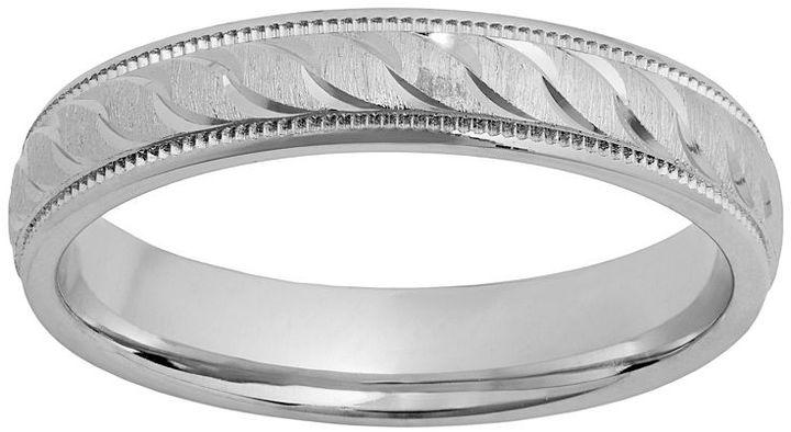 Wedding - Sterling silver textured wedding ring