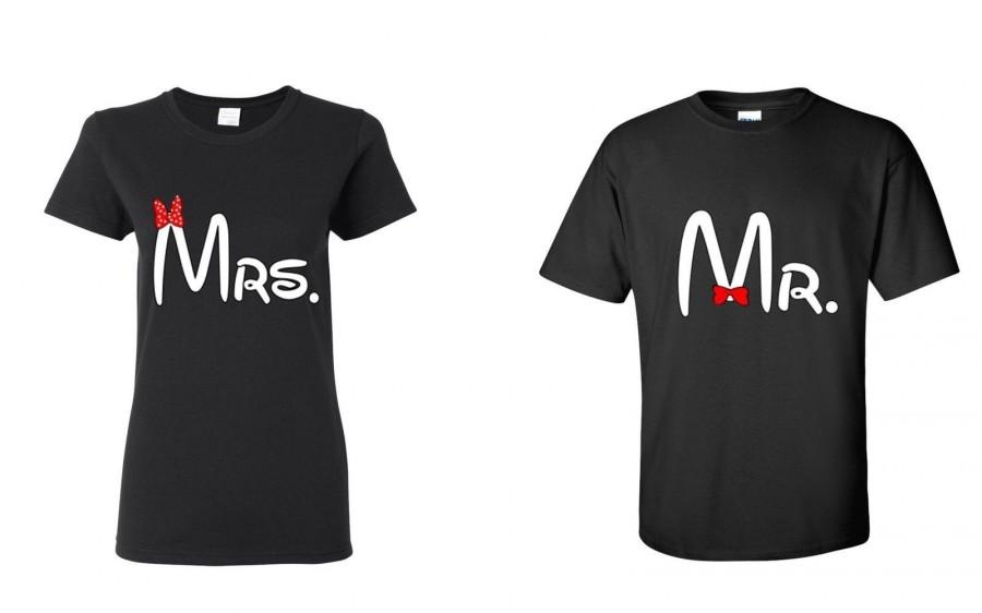 Hochzeit - Couple Matching T-SHIRT " Mr & Mrs " tees couple LOVE super cute CARTOON