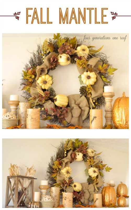 Свадьба - Decorating Our Rustic Fall Mantle